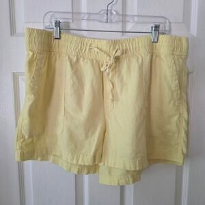 Gap Easy Pull On "Soft Yellow" Linen Blend Shorts Women's Size XL